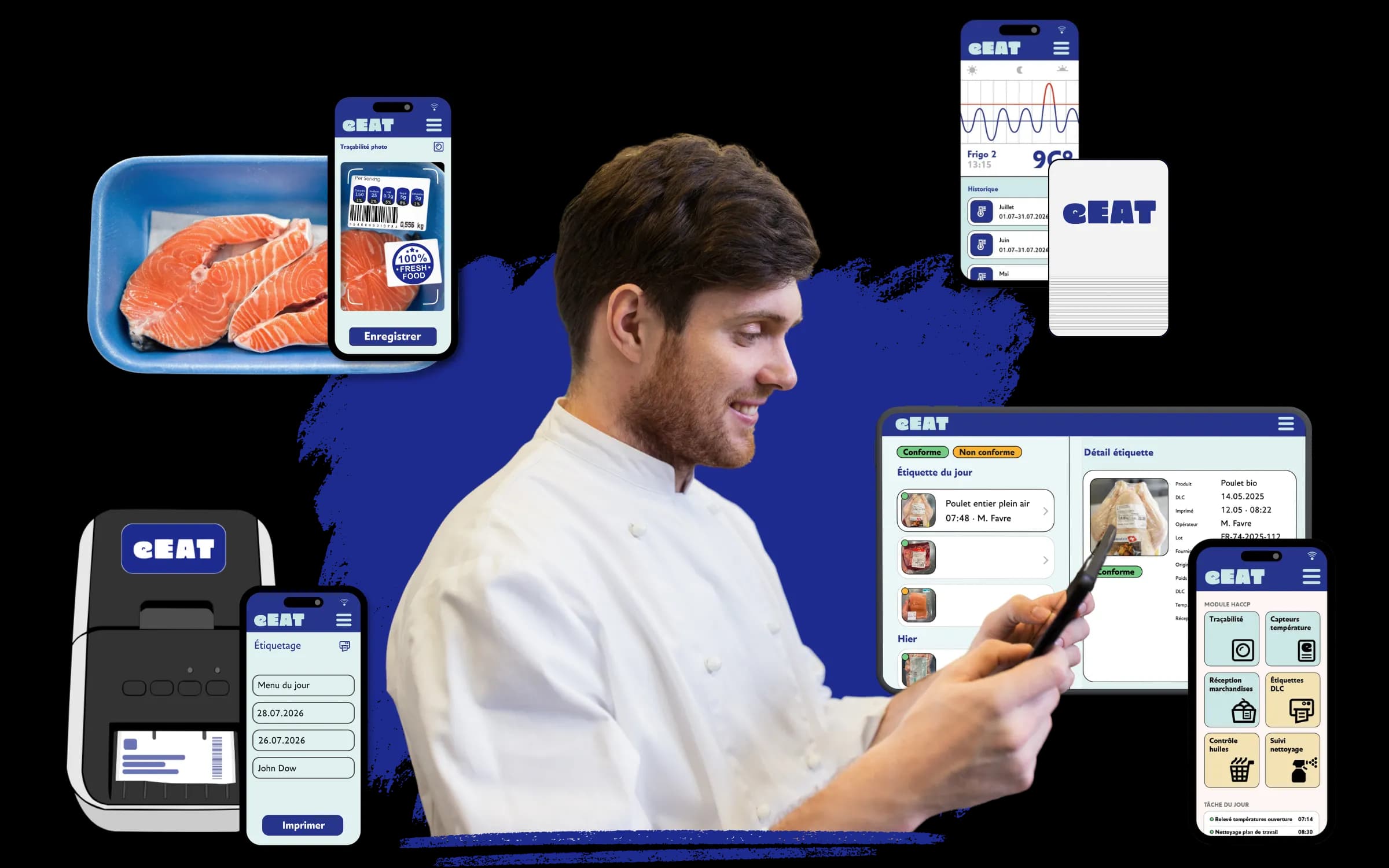 L'application HACCP de eEAT combine logiciel et objets connectés pour automatiser la réalisation des contrôles réglementaires
