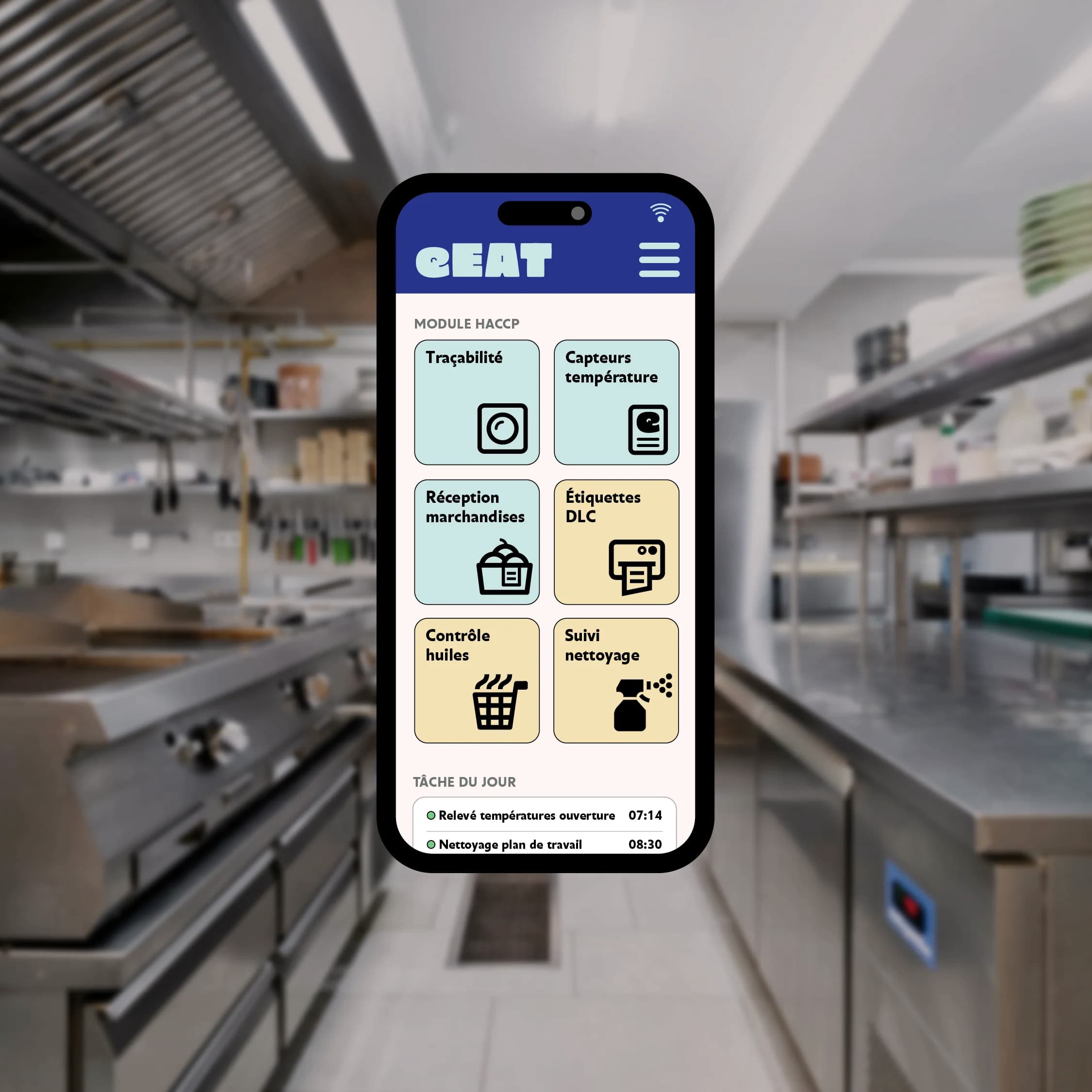 Tableau de bord eEAT regroupant tous les autocontrôles HACCP obligatoires