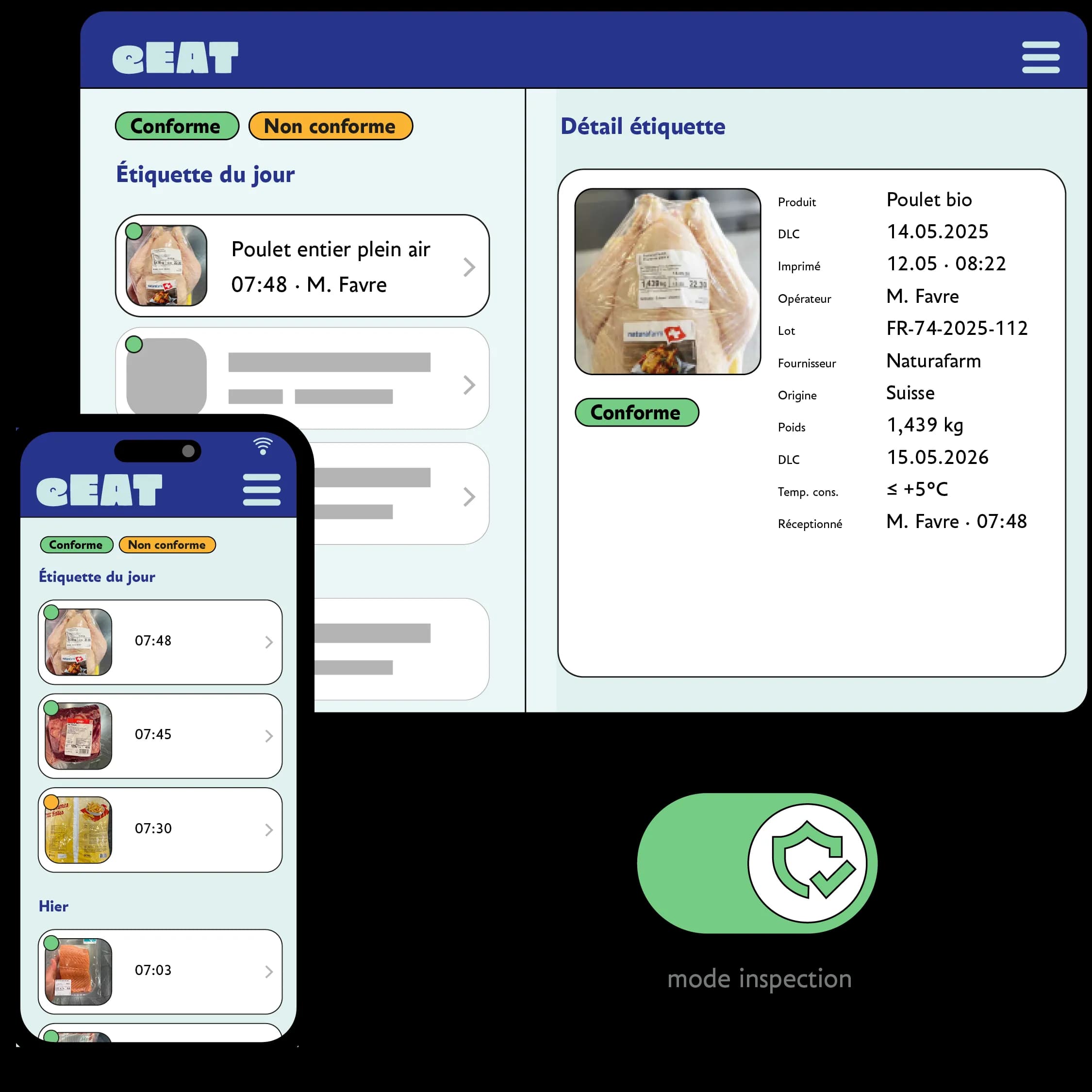 Mode inspection eEAT permettant l'accès aux archives par QR code pour les contrôleurs