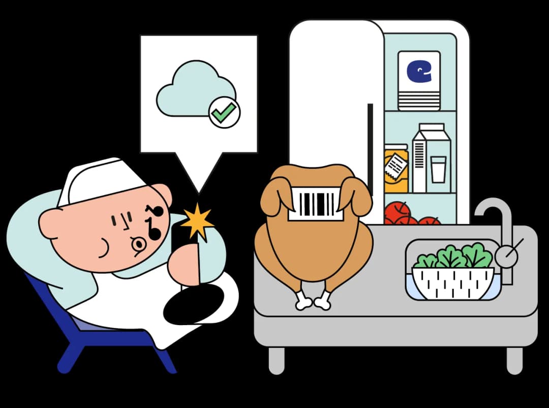 Application eEAT de traçabilité alimentaire sur tablette en cuisine